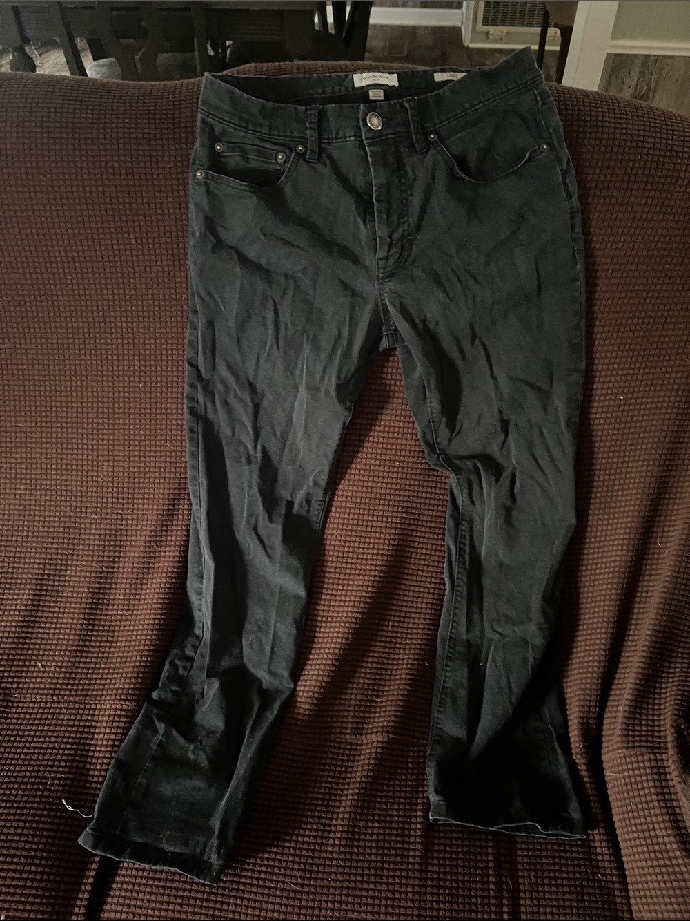 Black Slim Straight Jeans